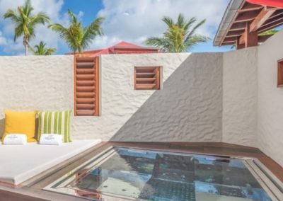 Overflow stainless steel spa for wellness area