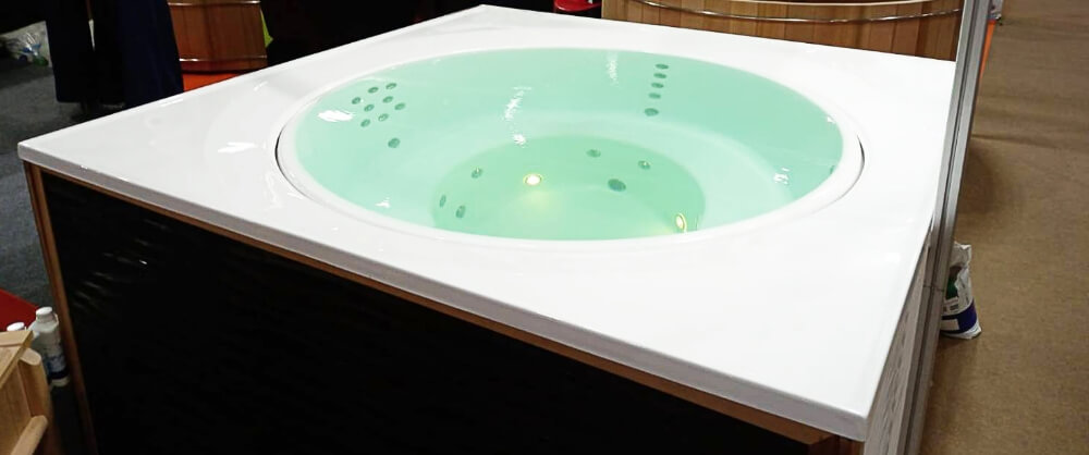 cocoon product 1920 stainless steel hot tub, stainless steel built-in hot tub, stainless steel hot tub with massage, premium hot tub